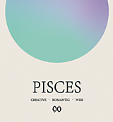 Grafika - Pisces/Ryby art print - astrologické znamenie - 16342137_