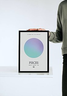 Grafika - Pisces/Ryby art print - astrologické znamenie - 16342027_