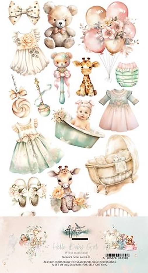 Papier - Scrapbook papier extra set Hello Baby Girl - 16342852_