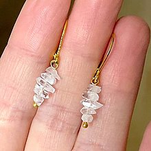 Náušnice - Natural Herkimer Diamond Earrings / Jemné náušnice herkimer diamanty E010 (č.2) - 16344756_