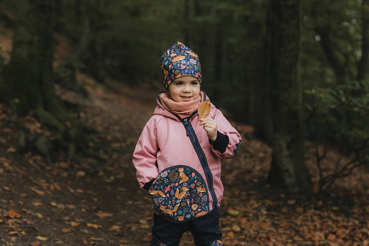 Zimná softshellová bunda "líštička na lúke" (110-116, dl: 50cm)