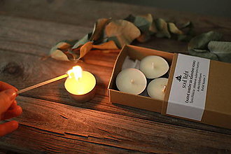 Sviečky - SÓJOVÉ čajové sviečky - darčekové balenie (čisté bez zdobenia) - 16342749_