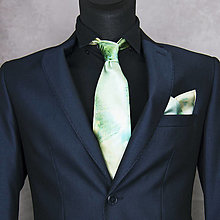 Pánske doplnky - SET Hodvábna kravata + vreckovka LIMIT_09, ručná výroba - 16342835_