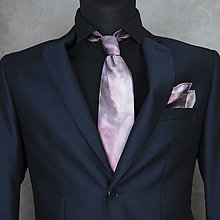Pánske doplnky - SET Hodvábna kravata + vreckovka LIMIT_15, ručná výroba - 16343023_