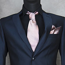 Pánske doplnky - SET Hodvábna kravata + vreckovka LIMIT_17, ručná výroba - 16343090_