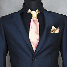 Pánske doplnky - SET Hodvábna kravata + vreckovka LIMIT_21, ručná výroba - 16343207_