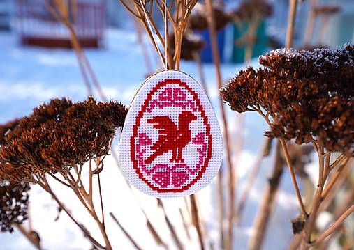 Dekorácie - Vajíčko vyšívané veľkonočné malé 1 - 16343462_