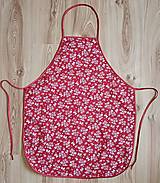 Iné oblečenie - Valentínsky darček - zástera rôzne vzory (Červená s holúbkami) - 16342918_