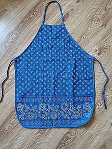 Iné oblečenie - Valentínsky darček - zástera rôzne vzory (Modrá folklórna) - 16342936_