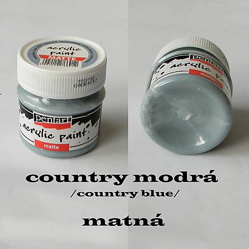 Farby-laky - Matná akrylová farba Pentart 50 ml - country modrá - 16345620_