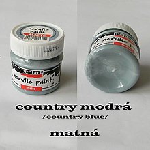 Farby-laky - Matná akrylová farba Pentart 50 ml - country modrá - 16345620_