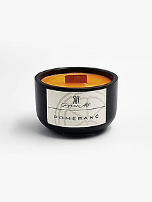 Sviečky - Pomaranč - sójová sviečka v keramike s dreveným knôtom, 30 g - 16344883_
