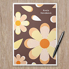 Papiernictvo - Linajková podložka do zošita floral with petals (veselky) - 16345555_