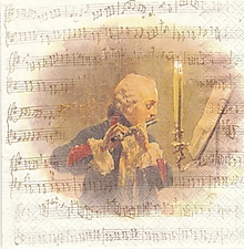 Papier - Servítka Mozart a noty 4ks (S232) - 16345940_