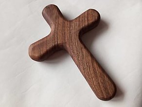 Dekorácie - Krížik z orechového dreva  (Bez korpusu Ježiša Krista) - 16347787_