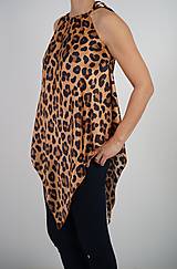 Blúzky a košele - Blúzka/top zo 100% hodvábneho saténu leopardí vzor - 16348280_