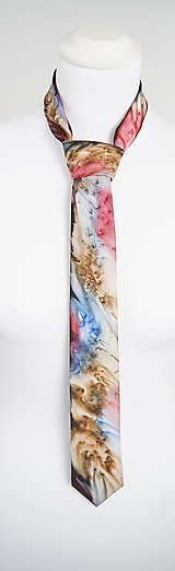 Pánske doplnky - Luxusná ručne maľovaná kravata100% hodvábny Satén - 16348322_