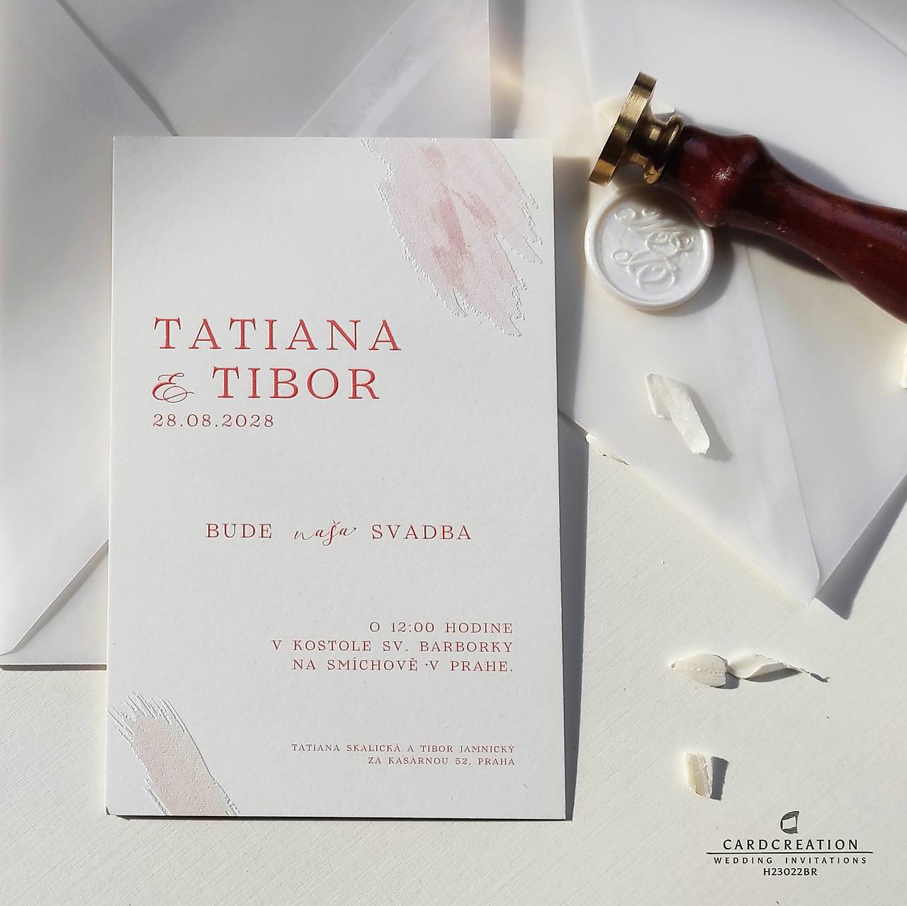 Minimalistické svadobné oznámenie - H23022BR