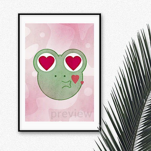 Grafika - Žaba poster (zamilovaná) - 16347753_