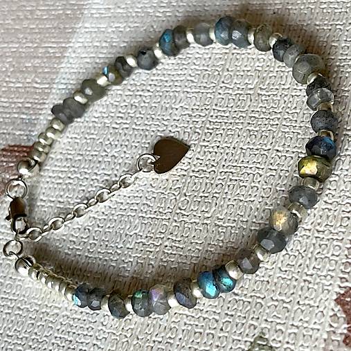 Faceted Labradorite Bracelet AG925 / Náramok labradorit, striebro, E014