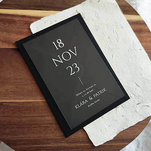 Papiernictvo - Transparentné svadobné oznámenie - Veľký dátum - 16350282_