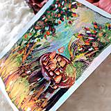 Papiernictvo - Kúzlo lesa/trblietavá, dúhová pohľadnica - 16351805_
