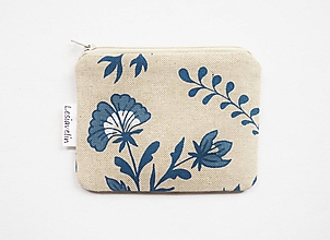 Peňaženky - Peňaženka/dokladovka - Modré kvety - 16350803_
