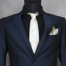 Pánske doplnky - SET Hodvábna kravata + vreckovka LIMIT_36, ručná výroba - 16349351_