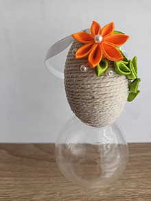 Dekorácie - Veľkonočné vajíčka (Vajíčko oranžový kvet) - 16349287_