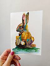 Papiernictvo - Veľkonočná pohľadnica zajačik chvostík - 16350197_