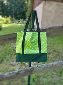 Nákupné tašky - Bavlnená taška s podšívkou a 2 kapsami - 16350707_