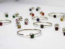 Prstene - Strieborný prsteň mini - zelený - 16349014_
