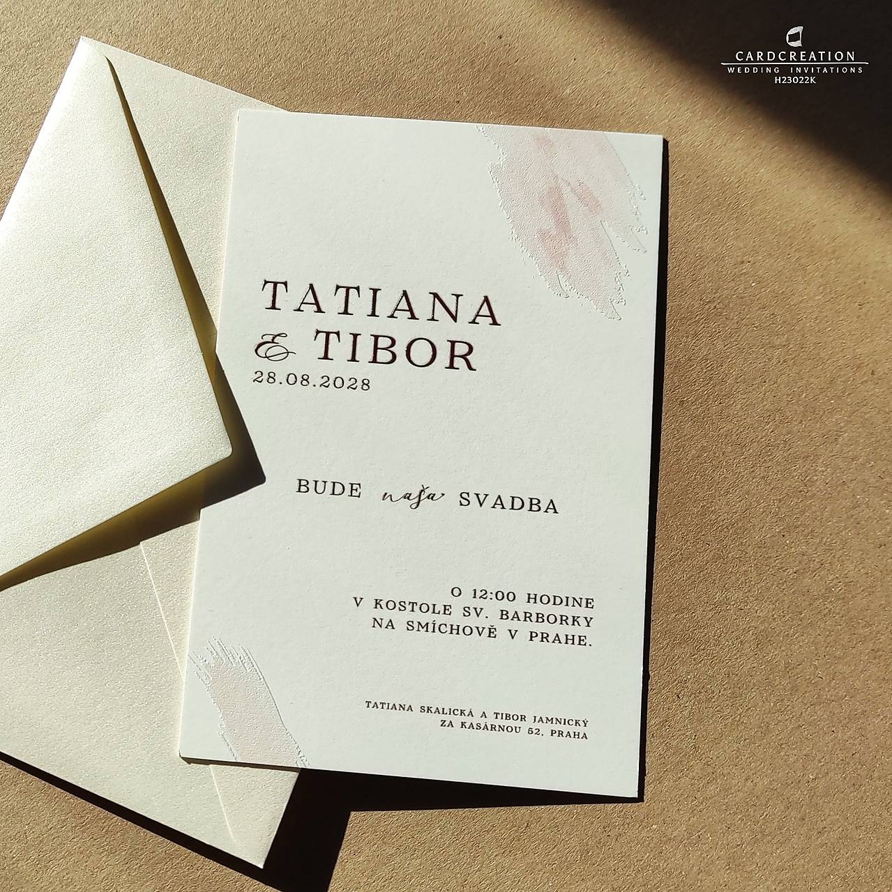 Minimalistické svadobné oznámenie - H23022K