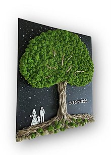 Obrazy - Machový strom života SVADBA - 16348967_