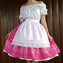 Sukne - Sukienka Bordúra folk na ružovej - 16353870_