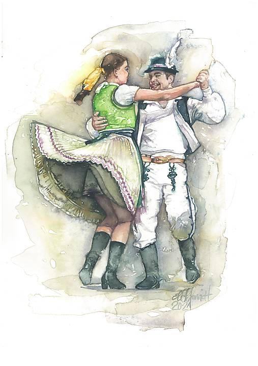 Grafika - Fine Art Print "Jarný folk" - 16351960_