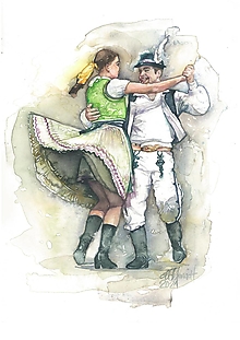 Grafika - Fine Art Print "Jarný folk" - 16351960_