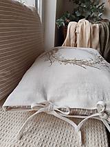 Úžitkový textil - Ľanový vankúš veniec hnedé trávy - 16353607_