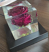 Svietidlá - Noční lampa ze živice s živým květem Růže, vysušeným v silikagelu - 16352276_