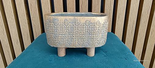 Polotovary - Kvetináč cementový - Medený - 110 mm x 170 mm x90 mm - 16357294_