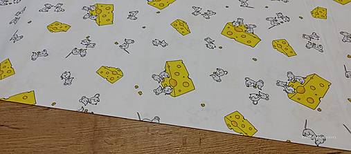 Textil - Bavlnená látka - Myšky - cena za 10 centimetrov - 16357302_