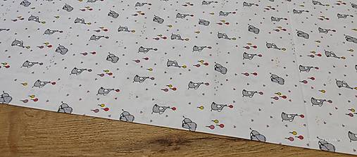 Textil - Bavlnená látka - Sloníci s balónmi - cena za 10 centimetrov - 16357310_