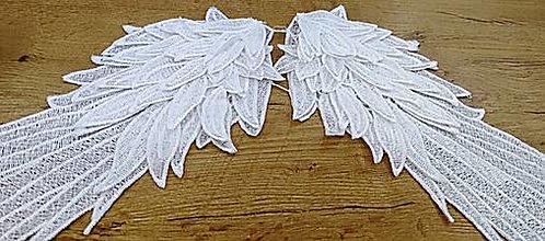 Galantéria - Anjelské krídla - Biele - 380x130 mm - 16357335_