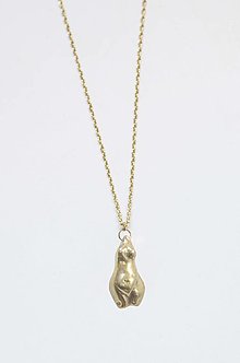 Náhrdelníky - Venuša náhrdelník/mosadz + pozlátená oceľ (Venuša nárhdelník na klasickej retiazke dĺžka 64cm) - 16356551_