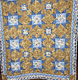 Úžitkový textil - Patchworková deka,vankúšiky,obrus-SEMINOLE STAR - 16355837_