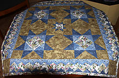 Úžitkový textil - Patchworková deka,vankúšiky,obrus-SEMINOLE STAR - 16355871_