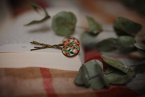 Ozdoby do vlasov - Vintage Sponky (maliny) - 16357274_