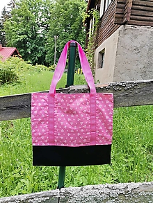 Nákupné tašky - Bavlnená taška s podšívkou a 2 kapsami - 16356809_