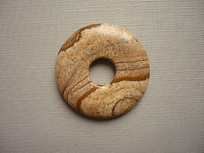 Minerály - Donut 30 mm - jaspis obrázkový, č.4f - 16356426_