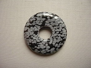 Minerály - Donut 30 mm - obsidián vločkový, č.2f - 16356453_